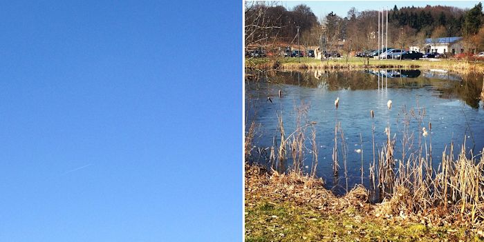 Blauer Himmel über dem Umwelt-Camppus in Bielefeld, wo Helene Neufeld zur Zeit Medieninformatik studiert.